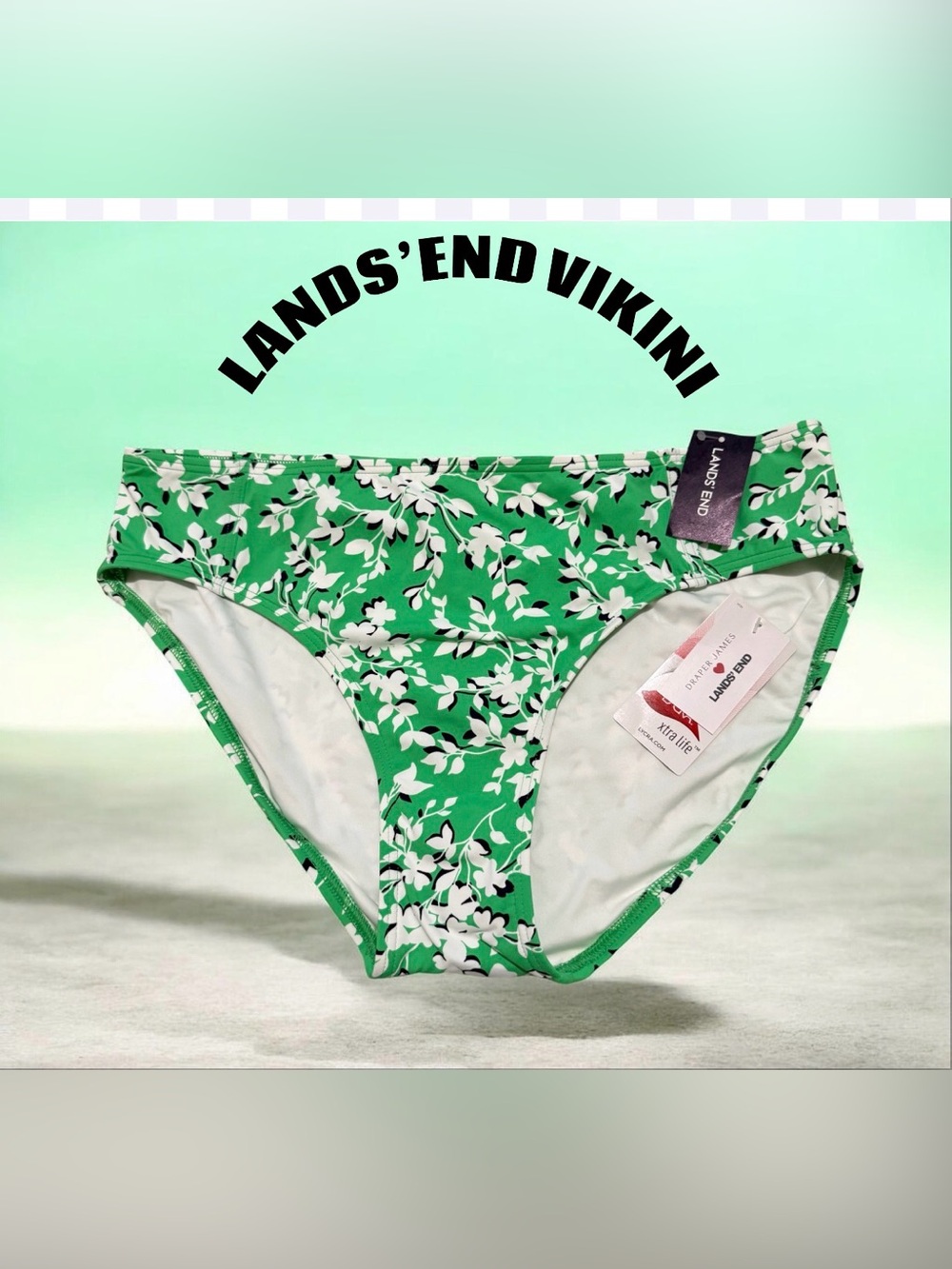 Bikini Basic Hipster in Floral Green Size “12” Draper James.